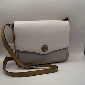 Giani Bernini Crossbody Bag in Light Gray and Tan